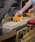 Man using Double Pack Pro Model GR-420 with two advanced GRR-Ripper safety tools and handle bridge kits on a table saw
