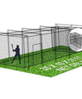 Baseball Batting Cage Net With Extra Striking Net For Backyard Or Indoor Use, 35 ft long, fully enclosed with side door