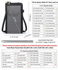 Small Crossbody Bag For Women With RFID Blocking Wallet And Card Slots, Phone Pouch, Size Chart, PU Leather, Model Compatibility
