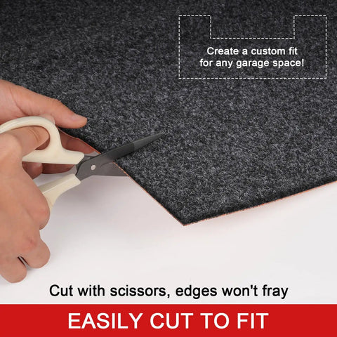 Oil Spill Mat For Garage Floor 64x32 Inches Under Car Absorbent And Waterproof cut with scissors