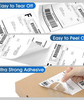 4x6 Direct Thermal Shipping Labels, 500 Fanfold Perforated White Sheets, Commercial Grade With Permanent Adhesive in use
