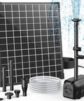 25W Solar Fountain Pump With 4 Nozzles, Up To 160 GPH Flow, Plug And Play Adjustable Output, 6.6ft Tubing, Solar Pond Pump