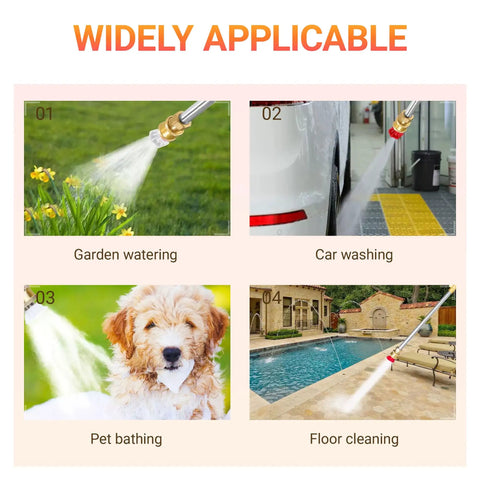 3 In 1 Power Washer Wand With Jet Nozzle For Garden Hose High Pressure Spray For Car Washing Patio And Outdoor Cleaning Quick Connect With Three Nozzle Tips used for garden watering, car washing, pet bathing, floor cleaning.