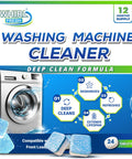 Washing Machine Cleaner Tablets 24 Pack Nukes That Stale Washer Funk And Stubborn Residue For Top Load Front Load He Machines Descaler Deodorizer Drum Tub Seal Septic Safe packaging displaying 24 tablets.