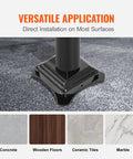 Rock Solid Floor Mounted Stair Handrail For 2 To 3 Steps And 36 Inch Wide Iron Step Railing showing versatile application on concrete and wood.
