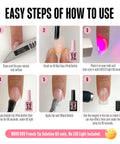 Step-by-step use of 2 In 1 UV Nail Glue And Builder Gel Top Coat Kit With Cat Eye Effect Magnet Included Hema Free