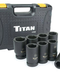 8-Piece 1-Inch Drive Metric Deep Impact Socket Set With Heavy-Duty Blow Molded Case, 6-Point Metric Sockets 27mm-41mm