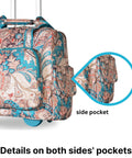 Lightweight Rolling Overnight Bag With Laptop Compartment For Weekender Travel showing detailed side pockets