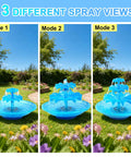 Three spray patterns of Sun Powered 3 Tier Solar Fountain Pump With LED Lights For Outdoor Water Feature Bird Bath Pond Circulation