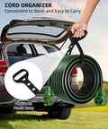 Straightforward Heavy Duty 30 Amp Ev Extension Cord That Juices Up Your Level 2 Charger Or Dryer Outlet Without Breaking A Sweat, 10 Foot Nema 10-30 Plug To Socket, Waterproof 10 Gauge Copper, EtL Approved, stored in car with cord organizer.