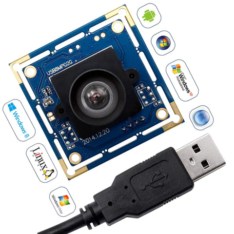 Ultra HD 8MP USB Camera Module With 3264x2448 Fixed Focus Lens Industrial Grade PC Webcam for various operating systems