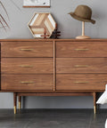 Dresser with Two Pack Solid Brass Cabinet Handles In Gold Finish, 6.22 Inch Length, 0.47 Inch Tube Diameter, 4.75 Inch Center-To-Center
