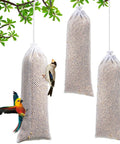 Three Pack Finch Sock Feeders Budget Friendly With Thistle Seed Bags For Outdoors And Garden, Easy Hanging Seed Bag Feeders