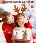 3D Puzzles For Adults Awesome Wooden Music Box Christmas Melody Tree 319 Piece Model Building Kit box held by child