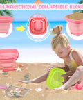 Child using Ultimate Beach Treasure Hunt Kit for Kids and Families with foldable sand bucket and sifter on the beach.