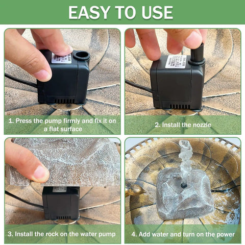 Assembly steps for Cool Rock Style Bird Bath Fountain With Electric Pump For Outdoor Garden Yard Patio Hummingbird Bird Bath Waterfall Bubbling Feature For Bird Lovers And Wildlife Watching Decor.