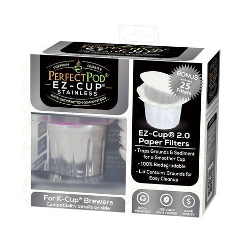 Packaging of Stainless Steel Reusable K Cup For Keurig 1 Stream Coffee Pod With 25 Paper Filters, Refillable Capsule