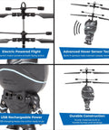 Black Panther Flying Toy Helicopter With Motion Sensor For Kids Ages Six And Up Wakanda Inspired Drone features and details