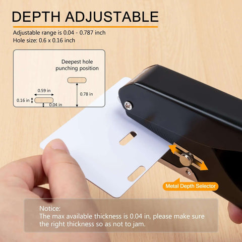 Badge Hole Punch Slot Puncher For ID Cards And PVC Paper Slots Tough As Nails Metal Build For Pro Use Heavy Duty Punch Depth Adjustable