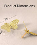 Heavy Duty Butterfly Cabinet Knobs With Slick Brushed Gold Finish For Dressers Crafted From Legit Solid Brass featuring 2in x 3in dimensions.