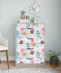 Room with dresser covered in Floral Peel And Stick Wallpaper For DIY Home Refresh Self Adhesive Waterproof Removable Floral Wall Covering