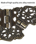 Antique Zinc Alloy Butterfly Hinges Set, 10 Pieces Miniature Furniture Hinges for Wooden Boxes, close-up view of detail