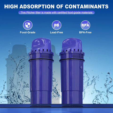 3 Pack Water Filter Replacement For Pitchers And Dispensers 4 In 1 Filtration System Cuts Chlorine PFOA PFOS Odor For CRF-950Z