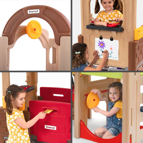 Young Explorers Modular Outdoor Playset For Kids Ages 18 Months To 6 Years Backyard Toddler Playground With Slide Climb And Playhouse