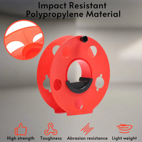 Heavy Duty Extension Cord Reel Built Tough As Nails With Impact Resistant Plastic Body Lightweight Portable Design