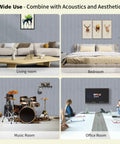 Wide use of 5 Pack Acoustic Panels Smoke Gray High Density Soundproofing Foam Tiles in living room, bedroom, music room, office.