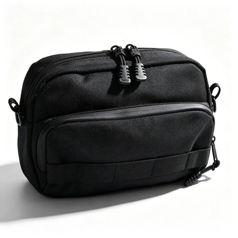 Secure Nav Tank Bag For Savage Off Road E Bike Keeps Your Screen Front And Center So You Dont Look Down And Dodge Crashes While Rocking The Trail. black waterproof zip tank bag for off-road e bike, front view