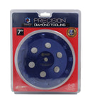 Beast Mode 7 Inch 12 Segment Quarter Round PCD Concrete Grinding Cup Wheel With Threaded Shank in packaging.