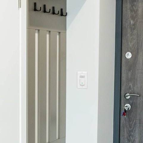 Occupancy Vacancy Motion Sensor PIR Wall Switch With Three Way Or Single Pole Configuration, Wall Plate Included, installed on wall
