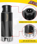 ORIXTREME diamond core drill bit, 1-3/8 in (35 mm) diameter with 5/8-11 thread, side view