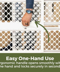 Recycled Plastic Baby Gate Pressure Mounted Doorway Safety Barrier Indoor Outdoor Use No Hassle Setup keeps tiny humans secure with easy one-hand use.
