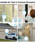 Door Alarms For Kids Safety And Home Security, Two Way Door And Window Alarm, Two In One Alarm And Chime, Three Level Volume Control, Easy Install Door Sensor Alarm Set Of Three on window, door, garage, hotel