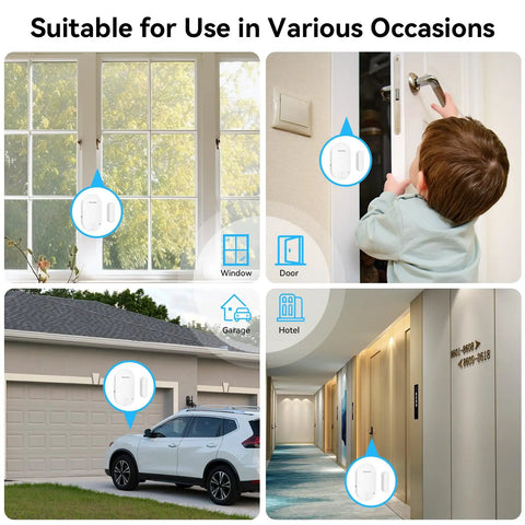 Door Alarms For Kids Safety And Home Security, Two Way Door And Window Alarm, Two In One Alarm And Chime, Three Level Volume Control, Easy Install Door Sensor Alarm Set Of Three on window, door, garage, hotel