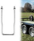 U-Bolt Spare Tire Carrier Holder Bracket For Trailer Side Mount Fits 4 Or 5 Lug Wheels Up To 15 Inch Tires Zinc Plated 8.8 Grade Steel