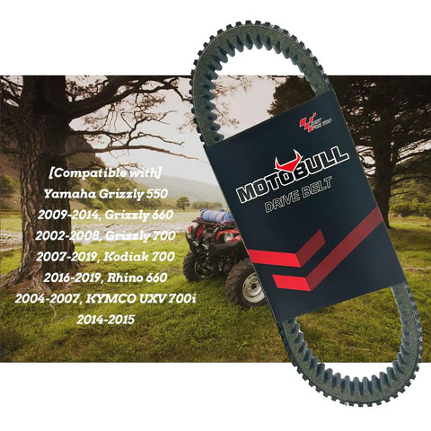 Drive Belt For Yamaha Grizzly 550 660 700 Kodiak 700 Rhino 660 And KYMCO UXV 700i against outdoor background