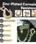 Zinc-plated 5/16 inch Grade 70 steel clevis slip hook with safety latch for trailer towing and winching.