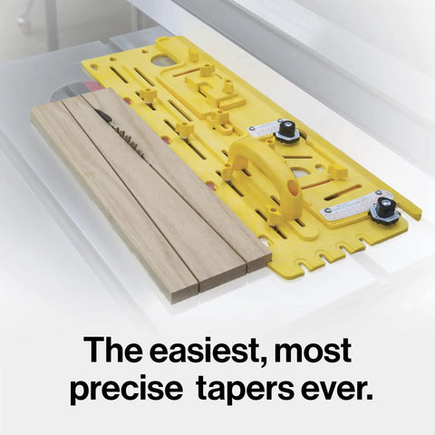 Slick Microdial Tapering Jig For Hella Precise Table Saw And Band Saw Angles With Smooth Adjustments For Nailing Woodshop Cuts And Leveling Up Your DIY Craftsmanship Game with wood pieces for accurate cuts.