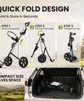 Quick Fold Design instructions for Top Shelf Two Wheel Golf Pull Cart Lightweight Foldable Push Cart Built From Heavy Duty Steel.