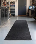 All Weather Utility Runner Floor Mat Black 3 ft By 8 ft Non Slip Indoor Outdoor Floor Protector in garage