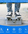 Person standing on Large Outdoor Electrical Box With IP54 Weatherproof Cover 8 Cable Ports, demonstrating durability.