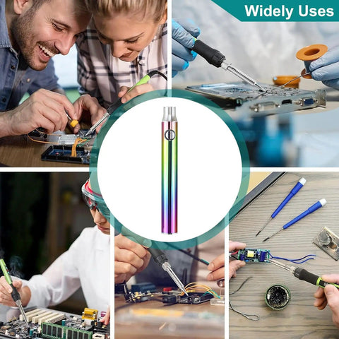 Rechargeable Cordless Soldering Iron Pen With Adjustable Temperature Handy Go To Portable DIY Welding Tool in use for electronics and jewelry repairs