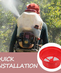 Red 142mm Gallon Sprayer Mesh Strainer Filter For Backpack Sprayers, Lawn And Garden Spraying Accessory In Use