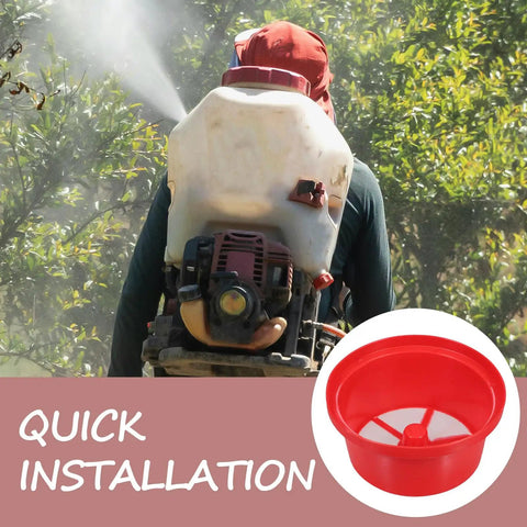 Backpack Sprayer Barrel Filter Screen 142mm Mouth Strainer For Farm Yard Spraying Replacement Filtration Mesh in use