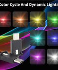 USB LED Interior Car Light With Adjustable Brightness And 8 Color Options Type C Plug 5V DC Atmosphere Lamp display