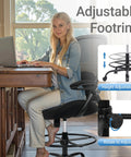 Big And Tall 400 Pound Capacity Heavy Duty Drafting Chair With Ergonomic Comfort shown with adjustable footrest in office setting