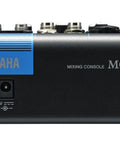 Rear view of six channel standalone studio mixer with discrete Class A D PRE preamps, no USB, inverted Darlington circuit.